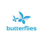 Butterflies Logo – Abstract Butterflies in Blue and Grey